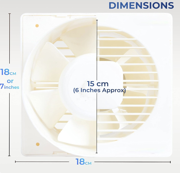 krishaus AXIAL FAN (6 inch) | High Speed | Copper Motor | Rust Proof 150 mm Exhaust Fan (IVORY) — image 2