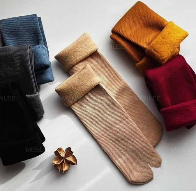 Winter Ribbed Snow Women Wool Fur Socks - 12 pairs — image 4