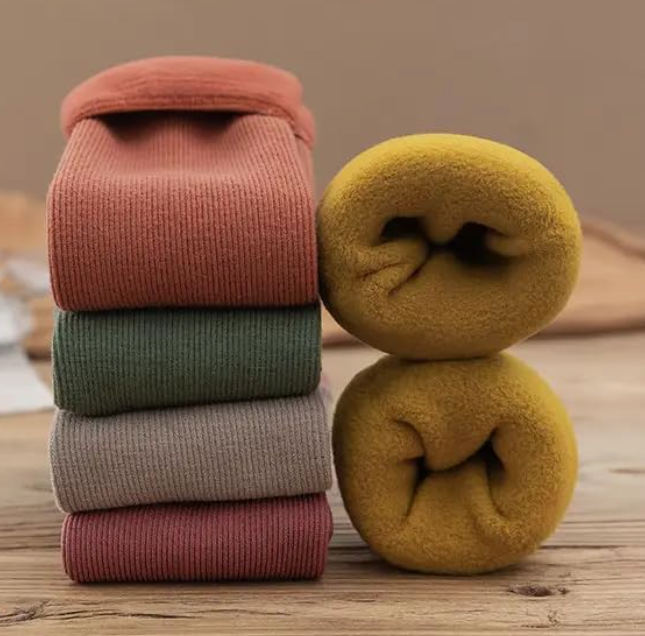 Winter Ribbed Snow Women Wool Fur Socks - 12 pairs — image 1