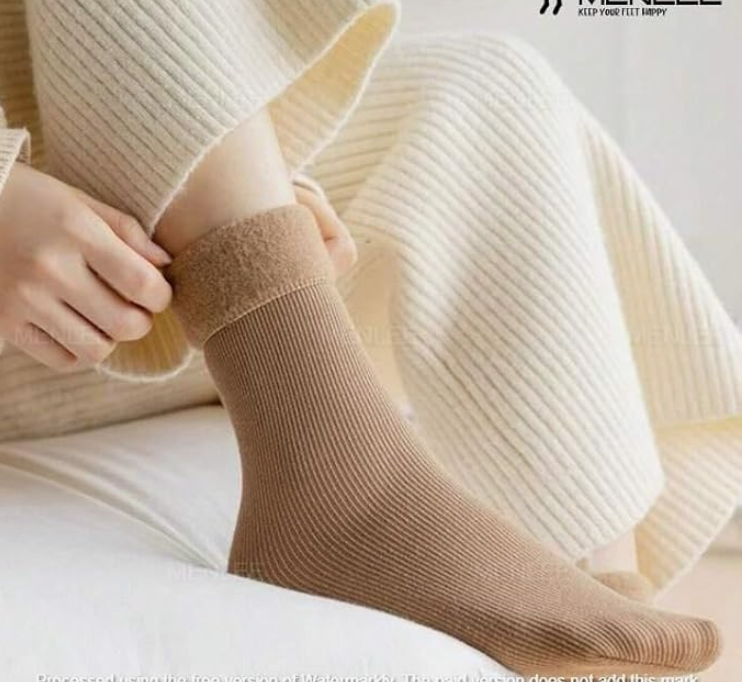 Winter Ribbed Snow Women Wool Fur Socks - 12 pairs — image 2